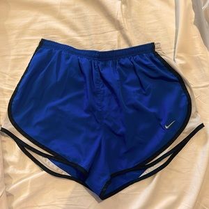 EUC large Nike tempo blue/white/black shorts